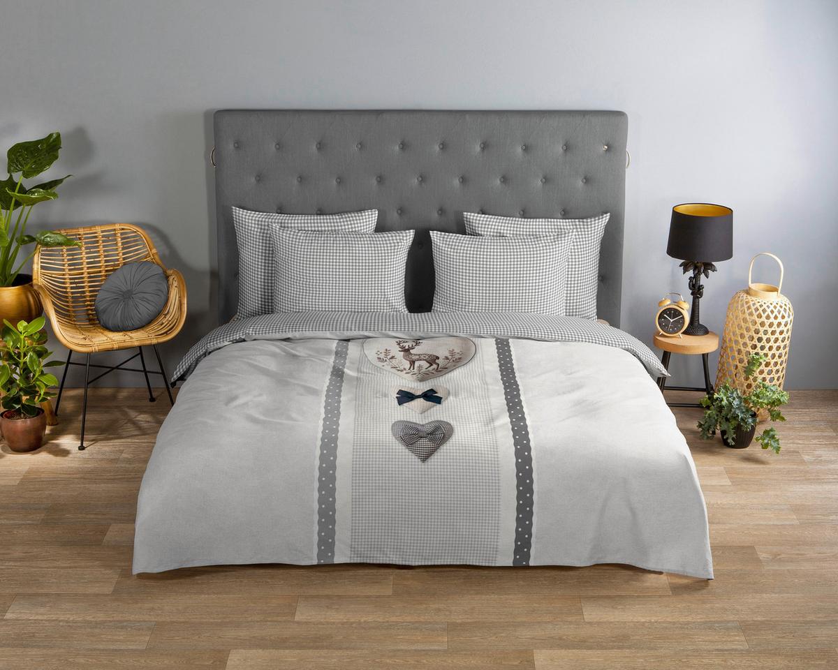 WENDEBETTWÄSCHE BERNET - Perlmutt/Braun, Basics, Textil (140/200cm)