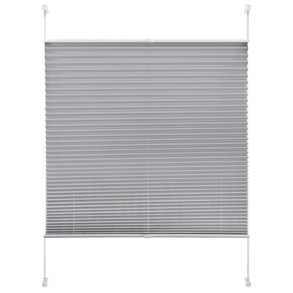 Plissee Solid Crash Silber B:80 cm, ohne Bohren/Verspannt
