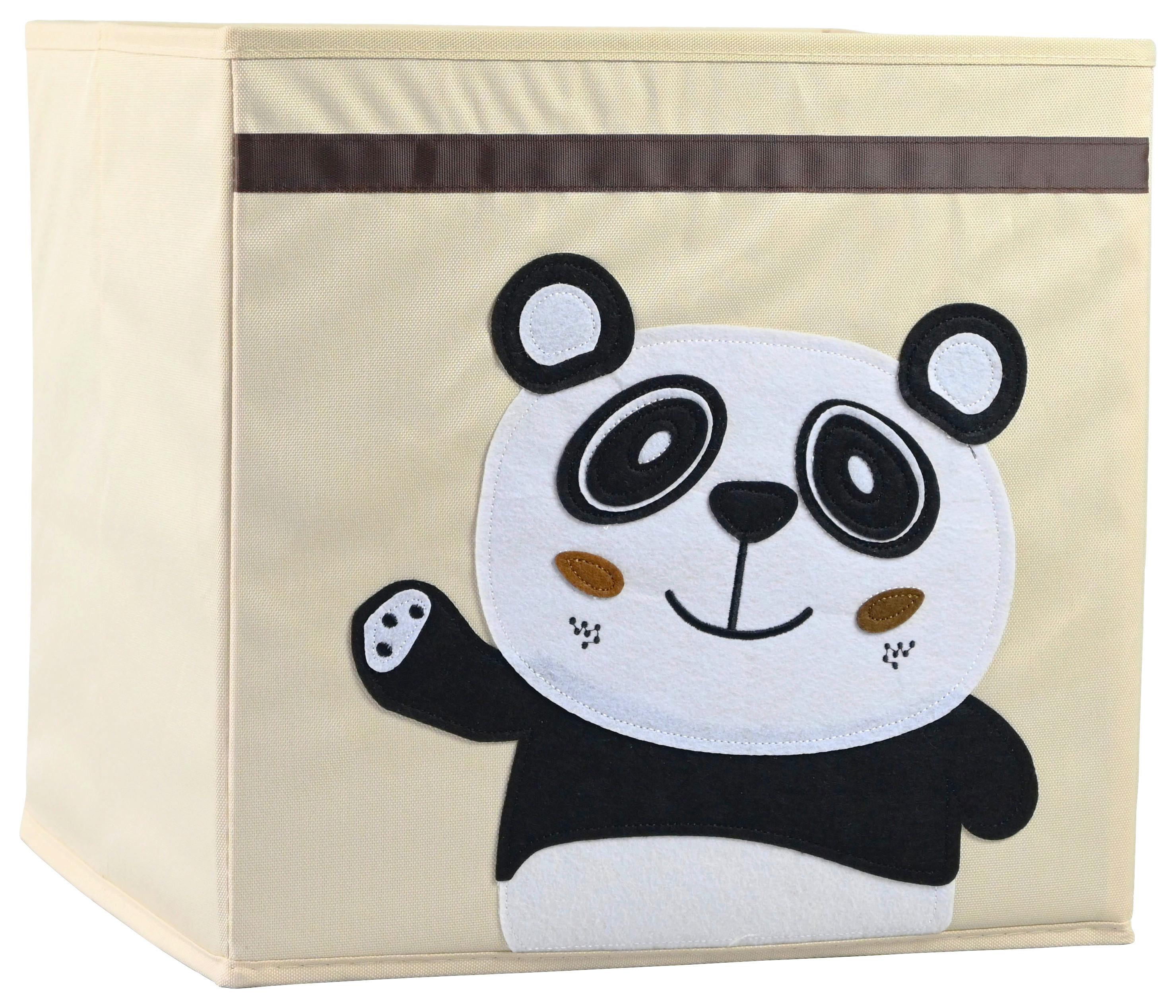 SKLÁDACÍ KRABICE PETER - CA. 34L -EXT- - krémová/hnědá, karton/textil (33/32/33cm) - Mömax