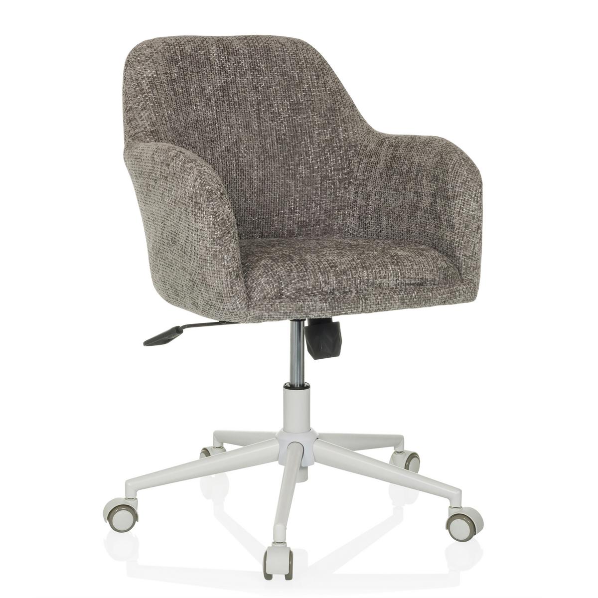 Drehstuhl Solao Home Grau B: 58 cm - Weiß/Grau, MODERN, Kunststoff/Textil (58/78/60cm) - MID.YOU