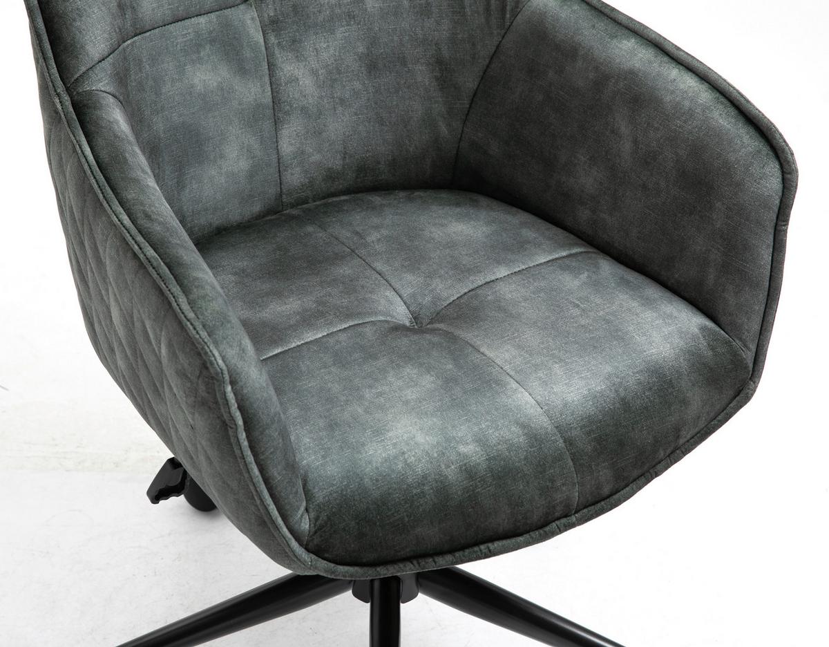 Drehstuhl Watson - Schwarz/Grün, MODERN, Kunststoff/Textil (57/91/58cm) - Livetastic