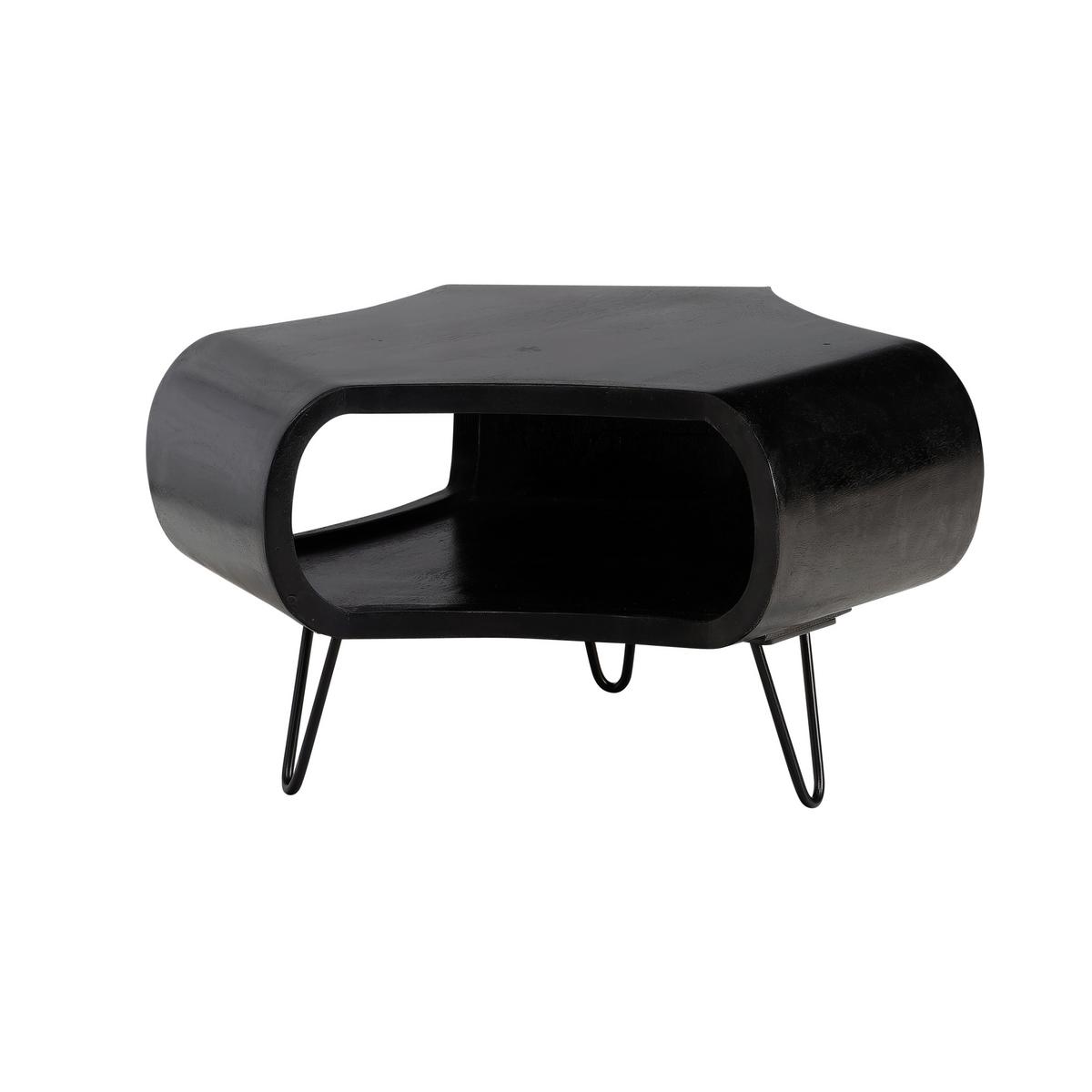 Couchtisch Schwarz B: 60 Cm - Schwarz, Natur, Holz/Metall (60/60/40cm) - Livetastic
