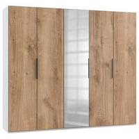 Drehtürenschrank Mit Spiegel 250 Cm Level, Weiß/eiche Dekor - Eichefarben/Weiß, MODERN, Holzwerkstoff (250/216/58cm) - MID.YOU