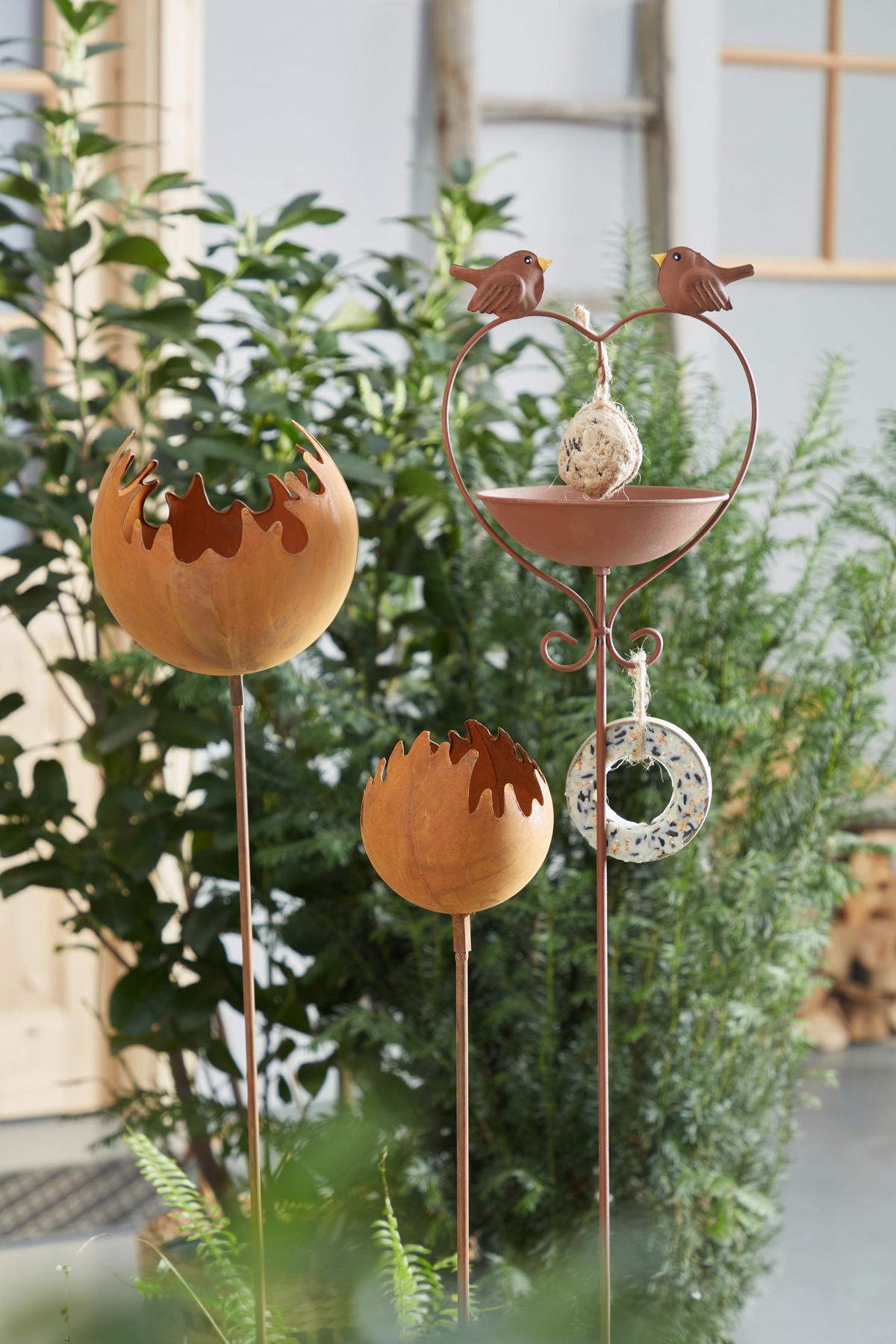 Gartenstecker H: Ca. 98cm, Friedger - Rostfarben, KONVENTIONELL, Metall (98cm) - Luca Bessoni
