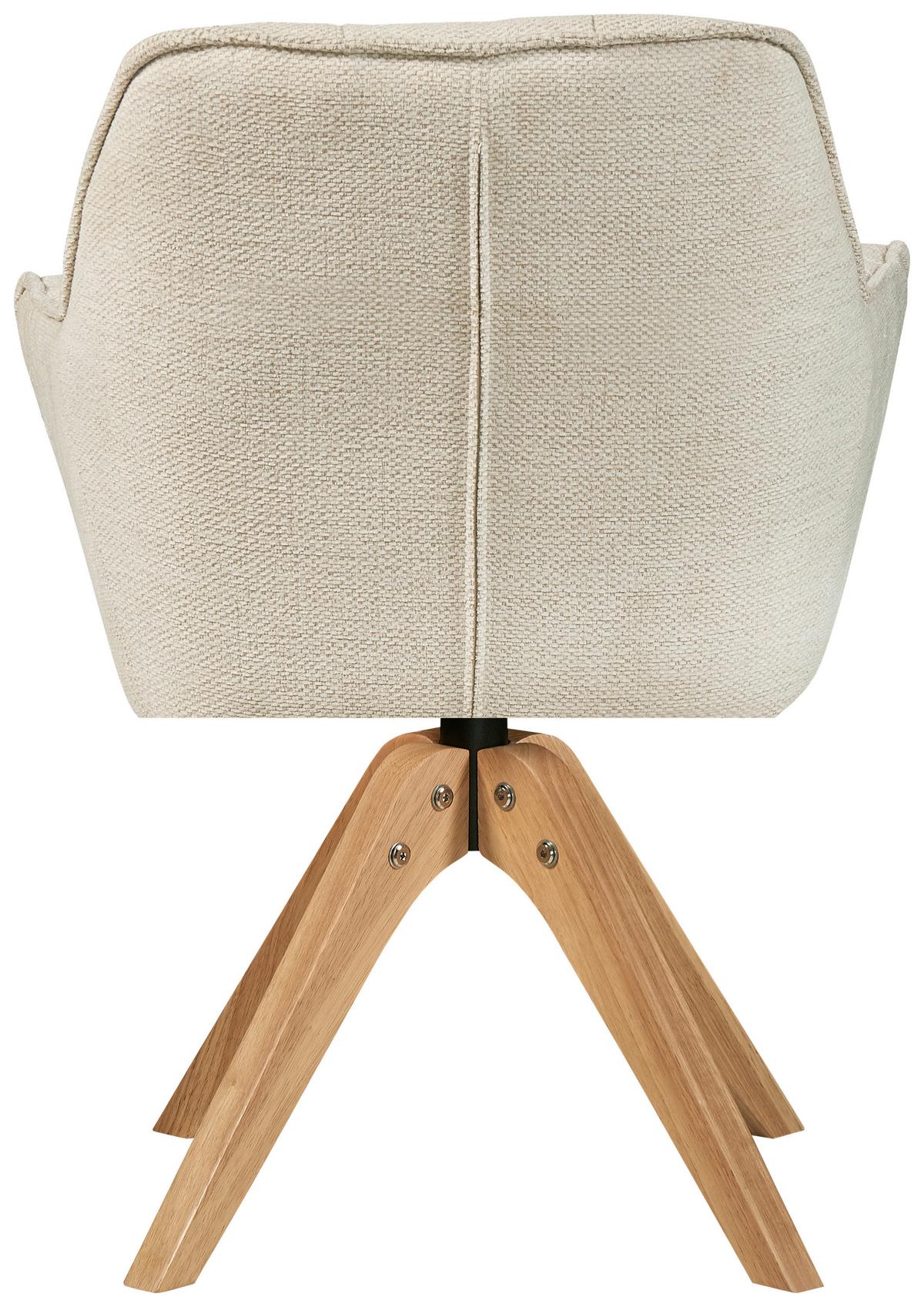 Stolička s podrúčkami béžová - svetlohnedá/béžová, Modern, drevo/textil (63/84/61cm) - MID.YOU