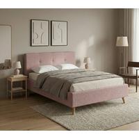 Polsterbett Rossva Lf: 200x200 Rosa - Hellrosa/Eichefarben, MODERN, Holz/Textil (200/200cm) - MID.YOU