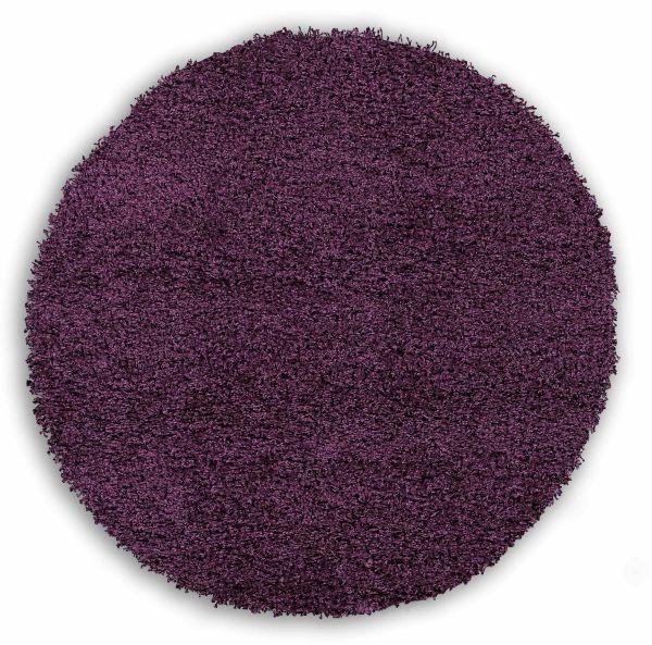 Hochflorteppich Fashion Shaggy Flieder Rund Ø 200 cm - Flieder, Basics, Textil (200cm) - Novel