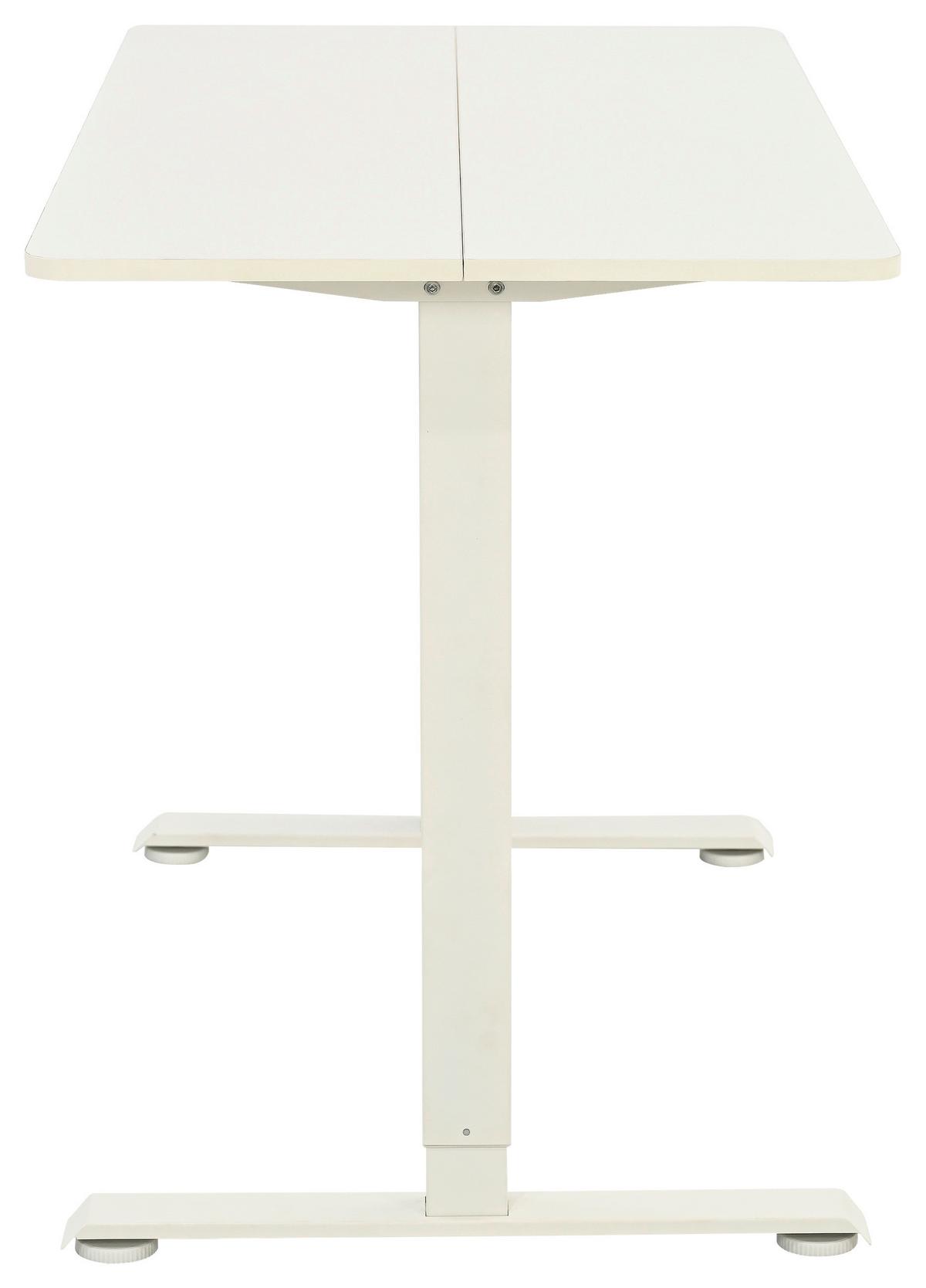 Schreibtisch Emil Weiß B: 120 cm - Weiß, Trend, Holzwerkstoff/Metall (120/72-118/60cm)