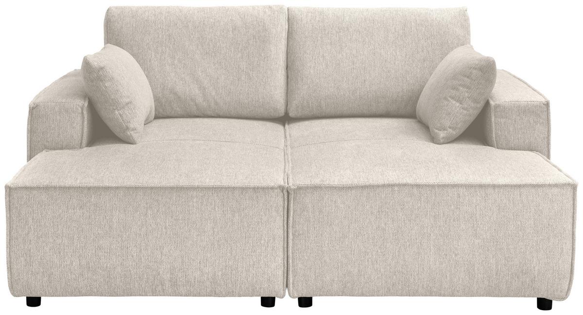 Bigsofa Tramin, Silberfarben B: 188 Cm - Beige/Schwarz, MODERN, Textil (188/86/154cm) - Livetastic