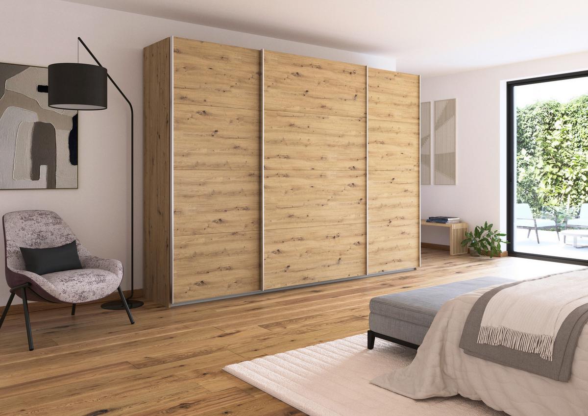 Schwebetürenschrank B: 315cm Feldkirch Eiche Dekor - Eiche Artisan, MODERN, Holzwerkstoff (315/229/62cm)