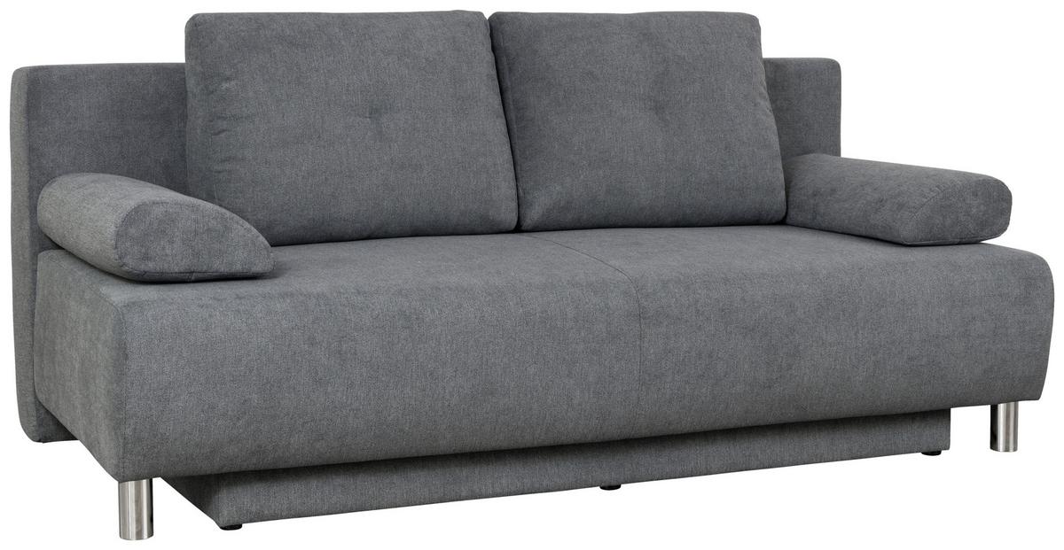 POHOVKA BOXSPRING INES - antracitová/chrómová, Modern, drevo/textil (203/96/102cm) - Luca Bessoni
