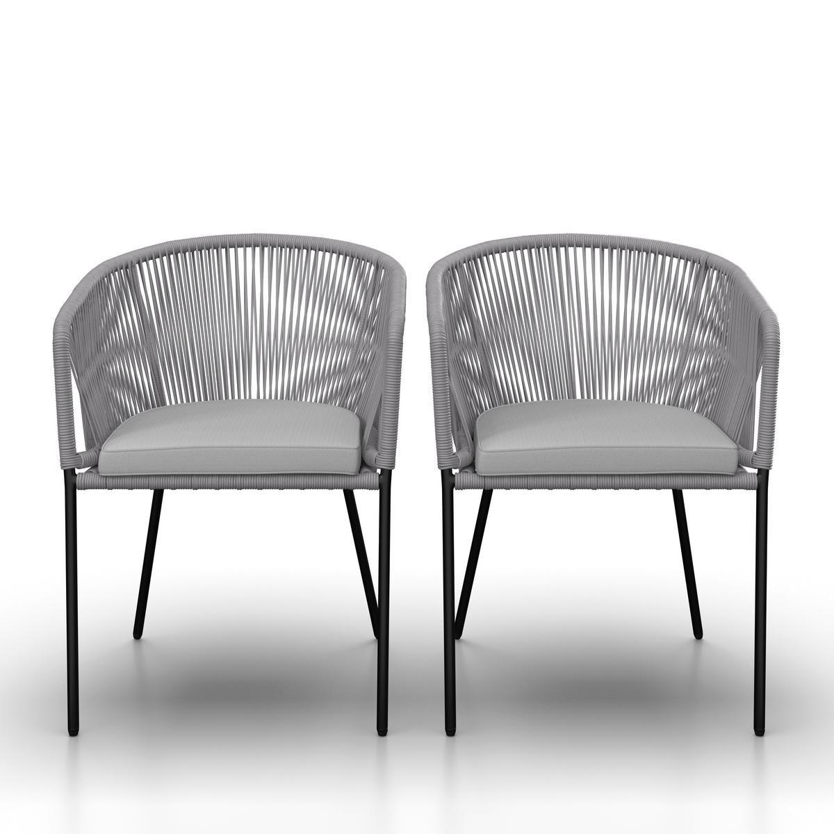 SADA ZÁHRADNÝCH KRESIEL VICTOR - čierna/svetlosivá, Modern, kov/textil (56/78/59cm) - Bessagi Garden