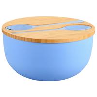 Salatschüssel 58472 - Hellbraun/Hellblau, Basics, Holz/Kunststoff (24/13/13cm) - Kesper