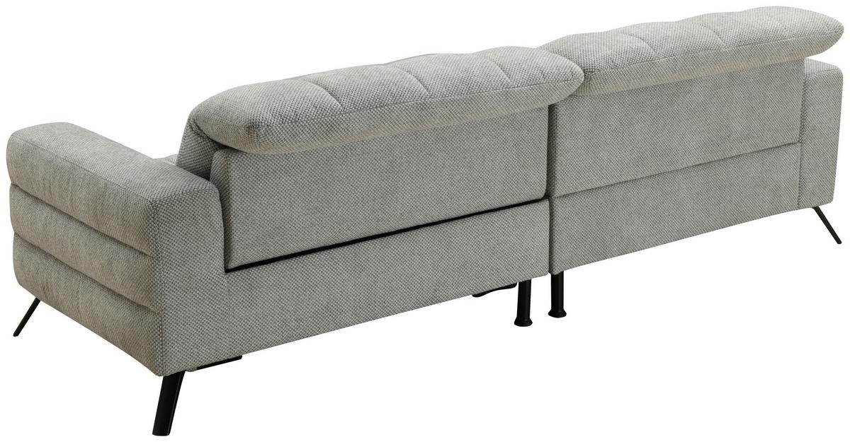 Ecksofa Milano Microfaser Hellgrau, B: 178 Cm - Hellgrau/Schwarz, MODERN, Holz/Textil (178/256cm) - Luca Bessoni