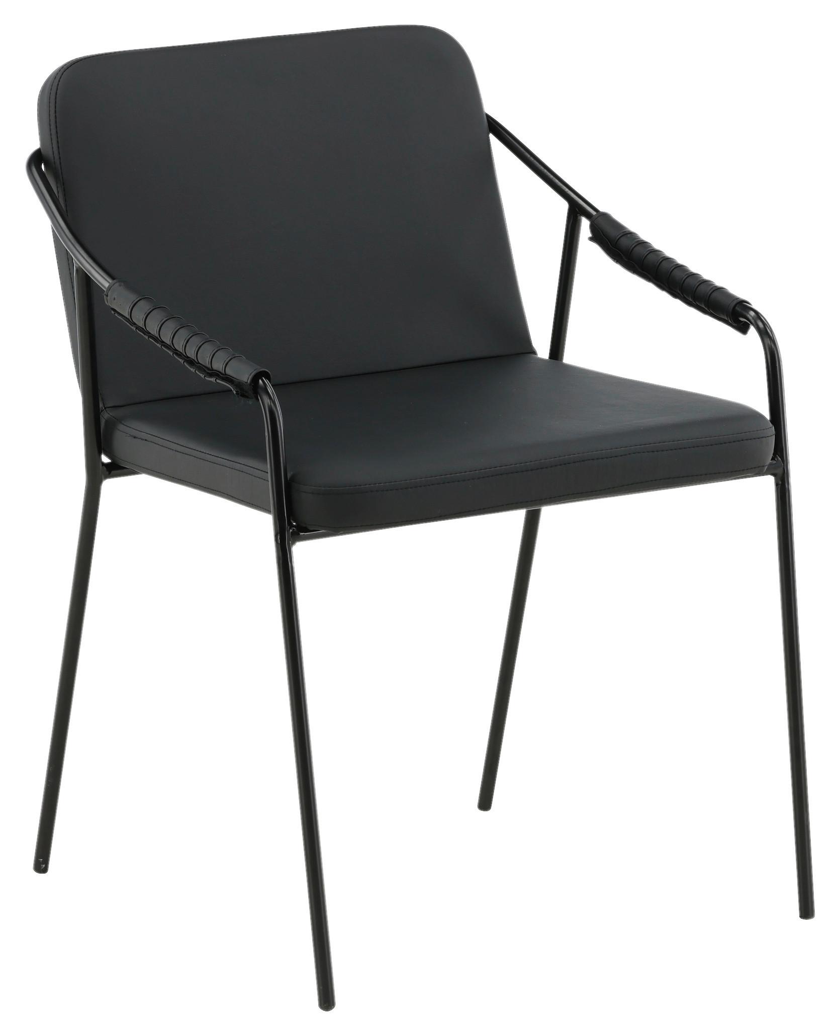 Stuhl-Set TVist - Schwarz, Design, Textil/Metall (53/77/59cm) - Livetastic