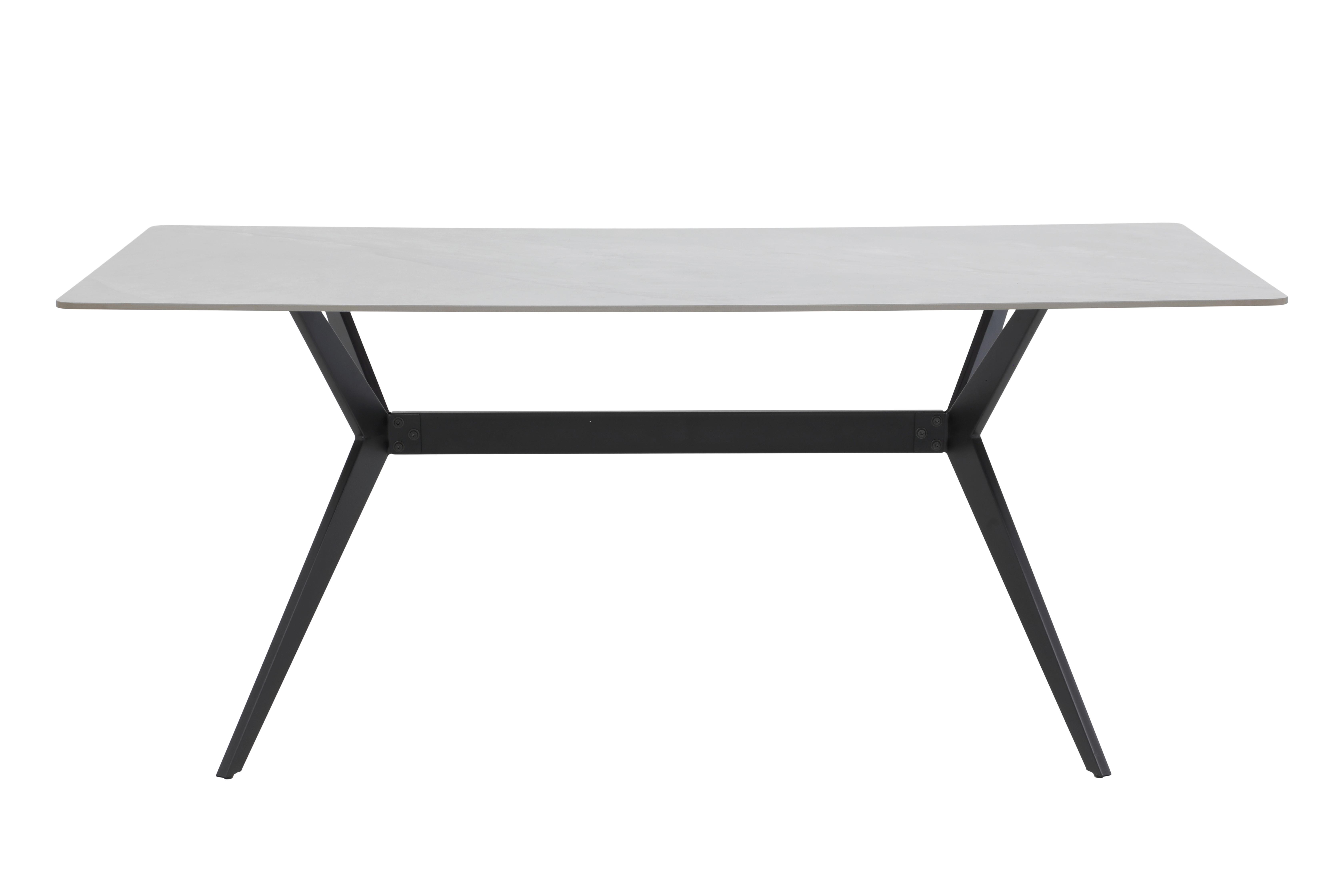 Esstisch Paccino I T - Schwarz/Grau, MODERN, Stein/Metall (90/180/76cm) - MID.YOU