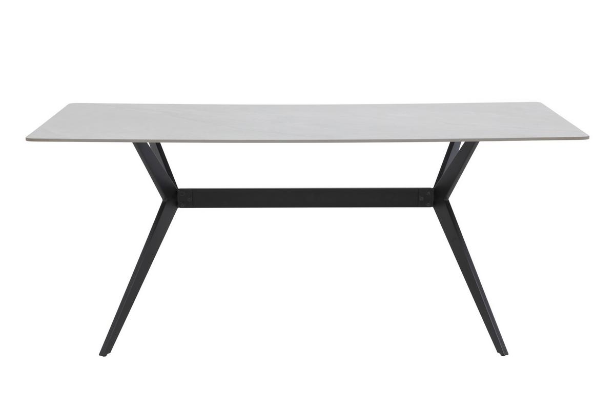 Esstisch Paccino I T - Schwarz/Grau, MODERN, Stein/Metall (90/180/76cm) - MID.YOU