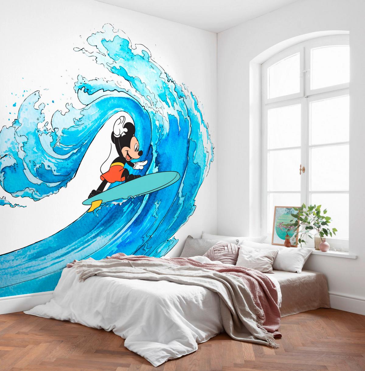 Fototapete Mickey Surfing - Multicolor, Trend, Papier (300/280cm)