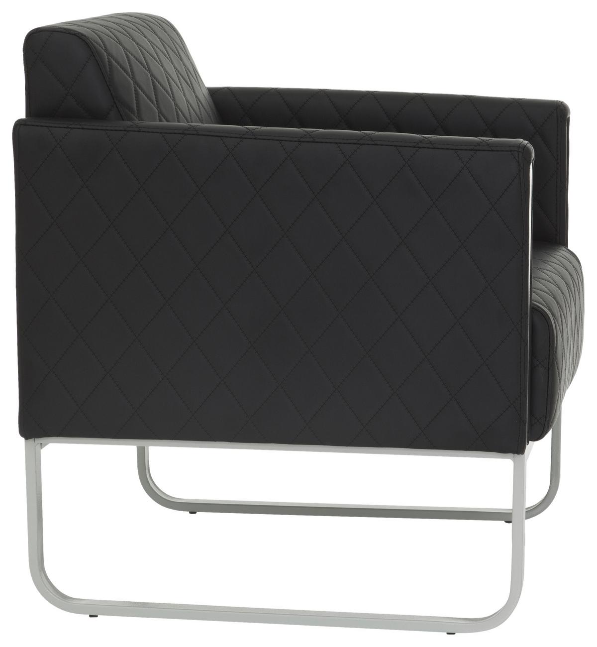 Sessel Aruba Step Schwarz - Hellgrau/Schwarz, MODERN, Textil (67/78/71cm) - MID.YOU