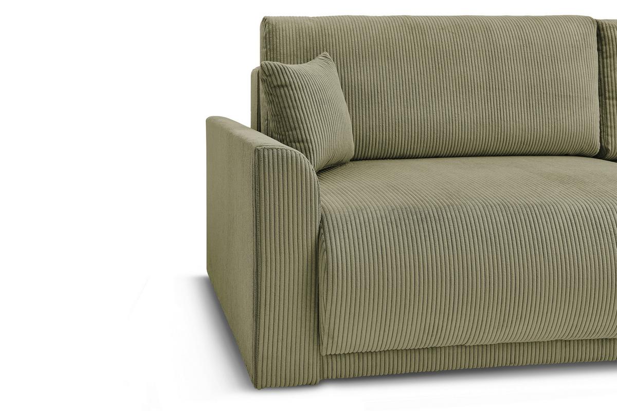 Rohová sedačka KIM L160, oboustr.,olivově zel.manšestr - černá/olivově zelená, Moderní, dřevo/textil (233/160cm)