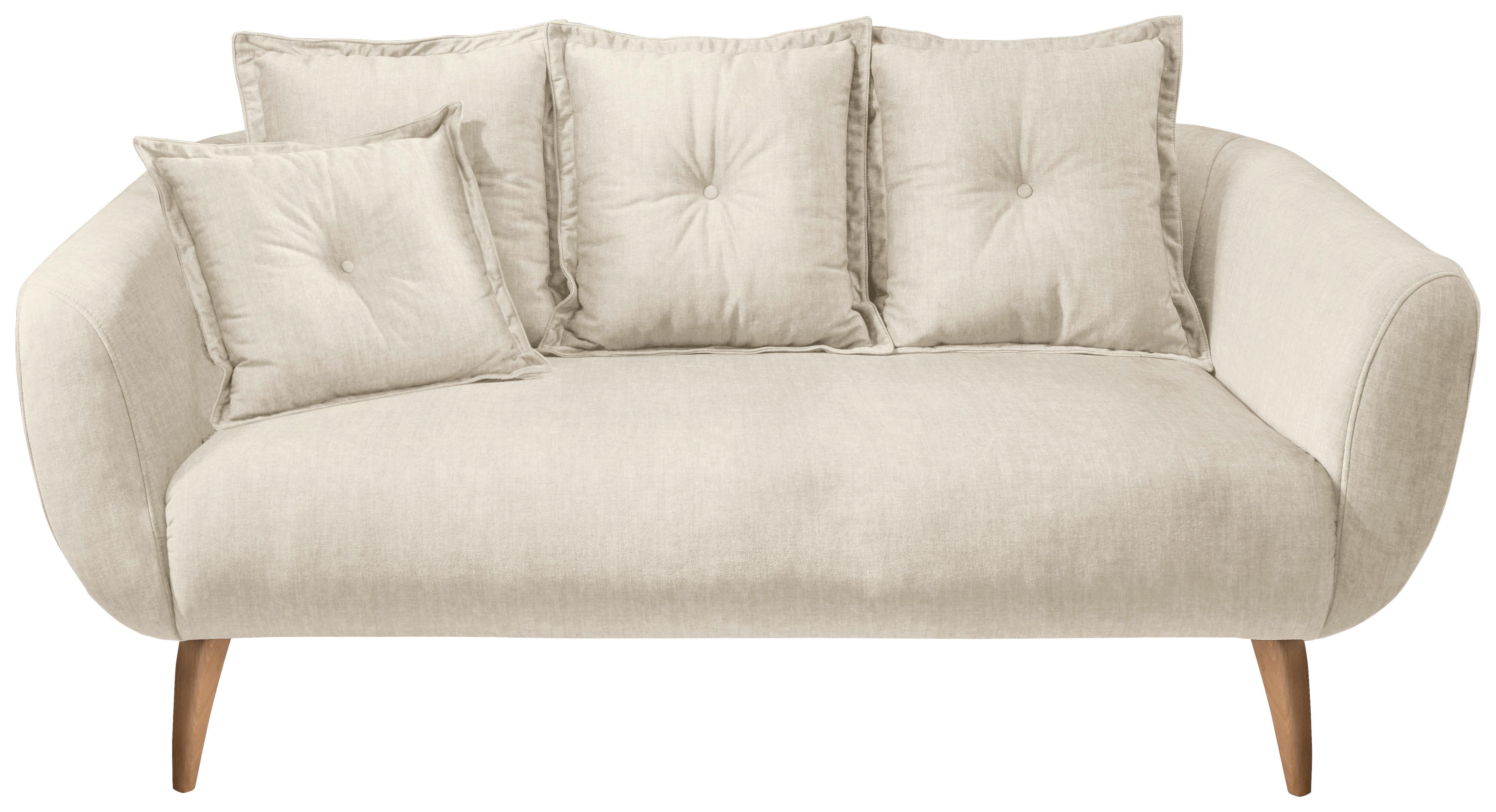 2,5-Sitzer-Sofa Baggio Beige, Buchefarben, B:196 cm - Beige/Buchefarben, MODERN, Textil (196/94/103cm) - Livetastic
