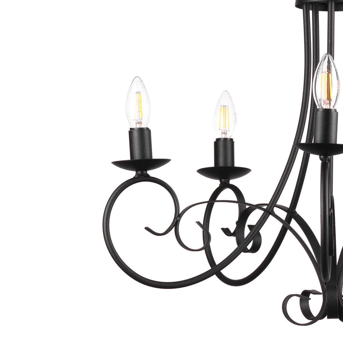 Kronleuchter 4885/5n - Schwarz, KONVENTIONELL, Metall (60/110cm)