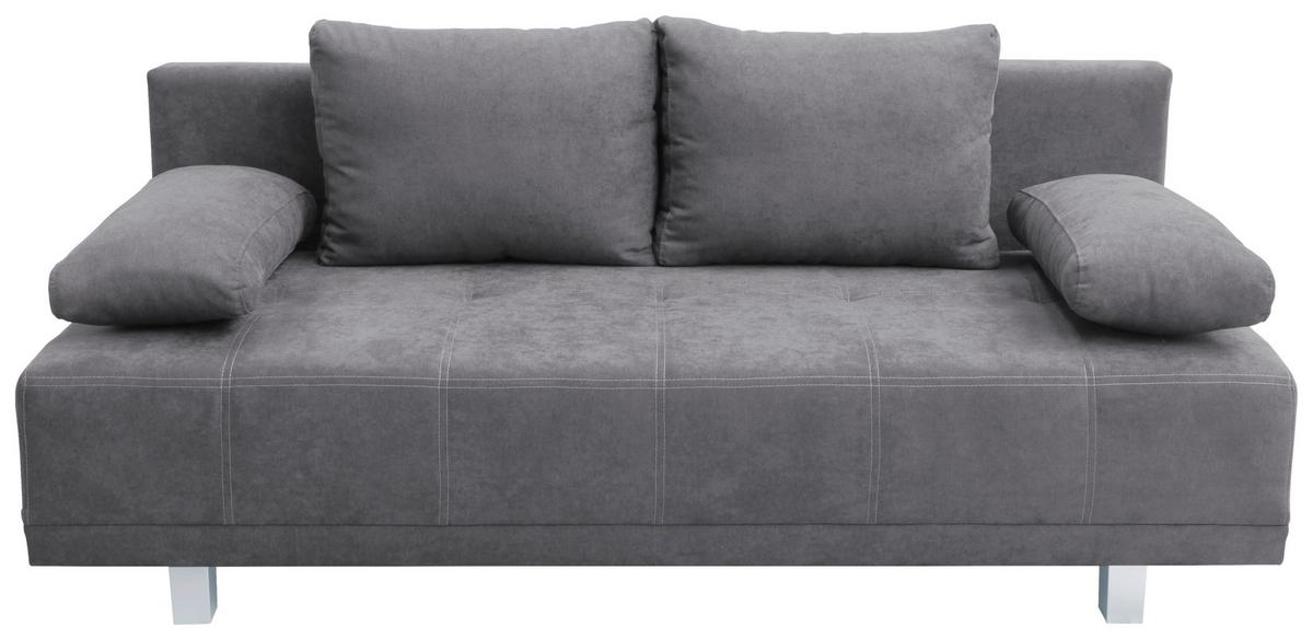 2-Sitzer-Sofa Mit Schlaffunktion Laser Anthrazit - Chromfarben/Anthrazit, Design, Textil (194/77/89cm) - MID.YOU
