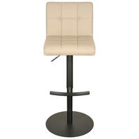 Barhocker Triest Beige B: 43 cm - Beige/Schwarz, MODERN, Leder/Metall (43/92/113/51,5cm) - Livetastic