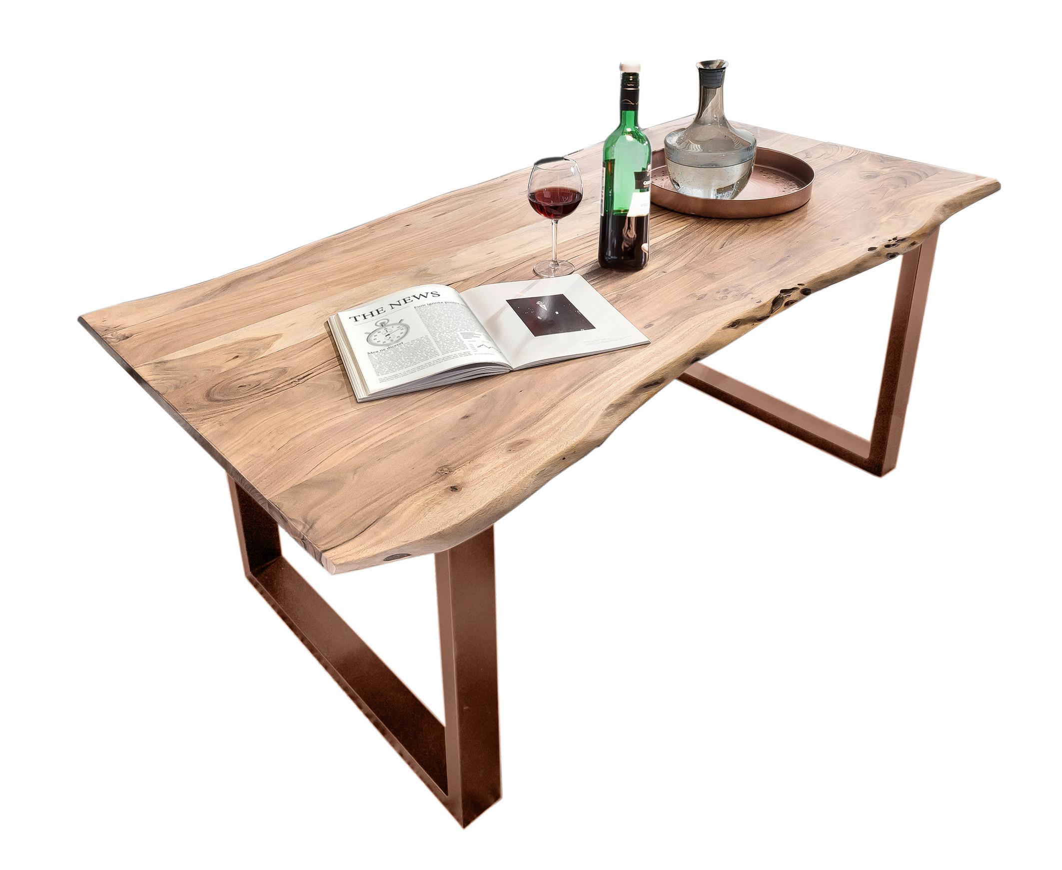 ESSTISCH Naturfarben/Braun L: 240cm - Braun/Naturfarben, MODERN, Holz/Metall (240/100/78cm) - MID.YOU