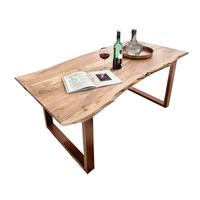 ESSTISCH Naturfarben/Braun L: 160cm - Braun/Naturfarben, MODERN, Holz/Metall (160/85/76cm) - MID.YOU