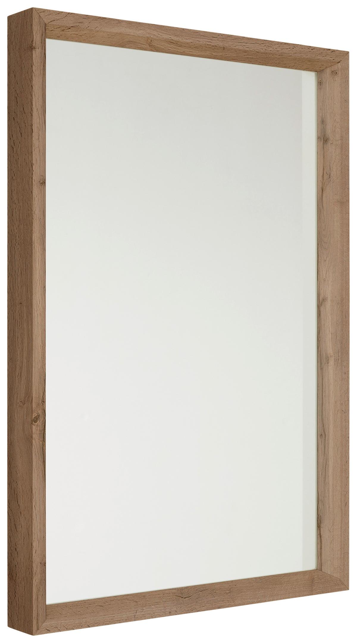 Hosťovská kúpeľňa AMY - divoký dub/biela, Modern, kompozitné drevo/sklo (41/165/23cm) - Mömax