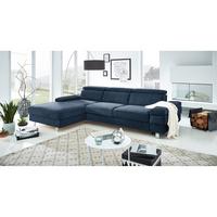 Ecksofa Elvis Dunkelblau S: 182x259 Cm - Silberfarben/Dunkelblau, KONVENTIONELL, Textil (182/259cm) - Trendmanufaktur