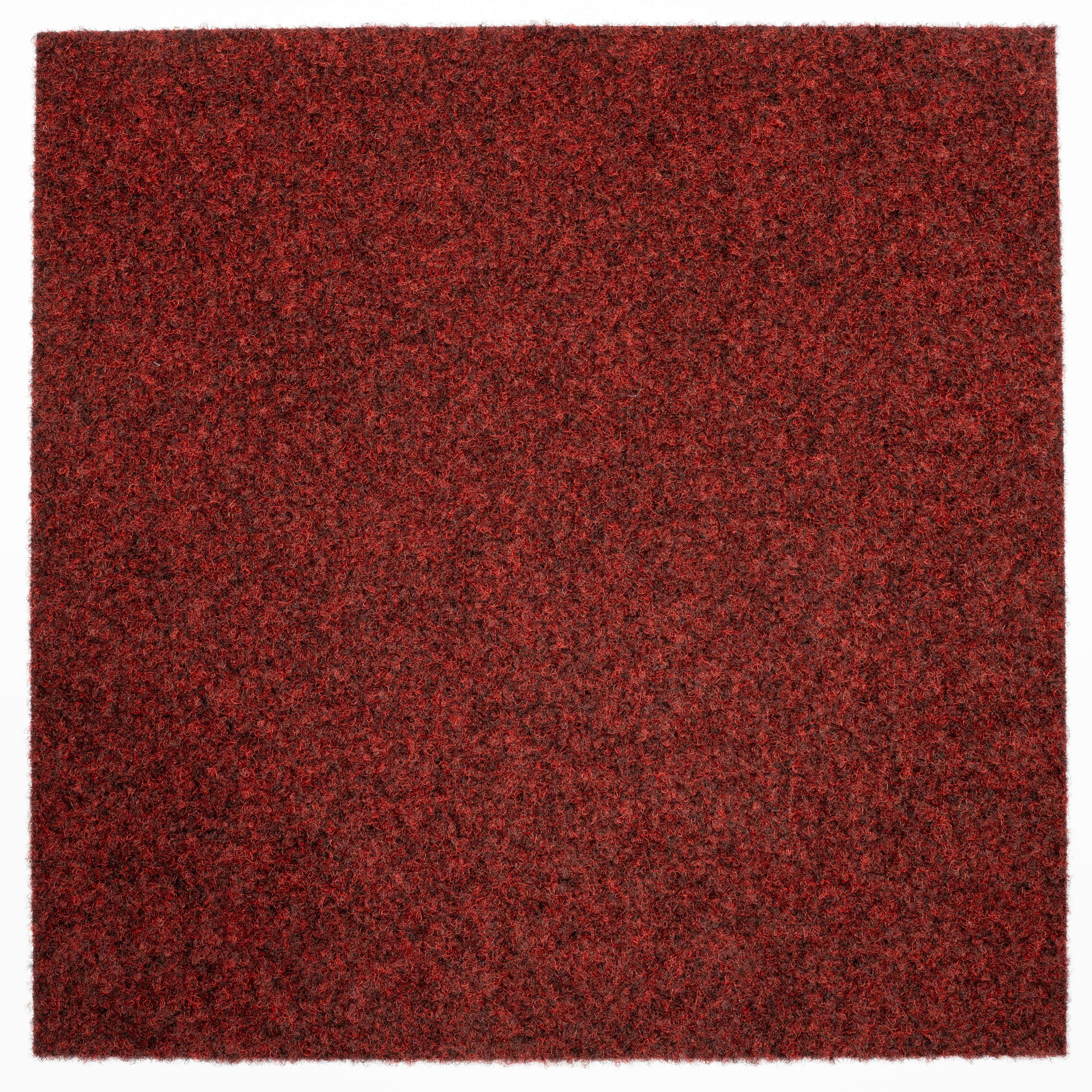 Teppichfliese Rot Solid Vel 50x50 cm Florhöhe 4 mm - Rot, Basics, Textil (50/50cm)