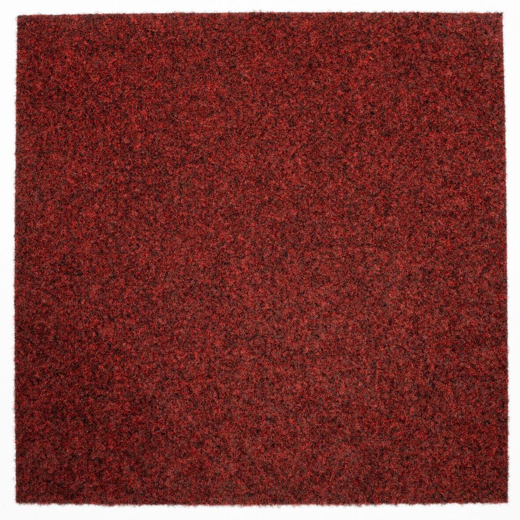 Teppichfliese Rot Solid Vel 50x50 cm Florhöhe 4 mm