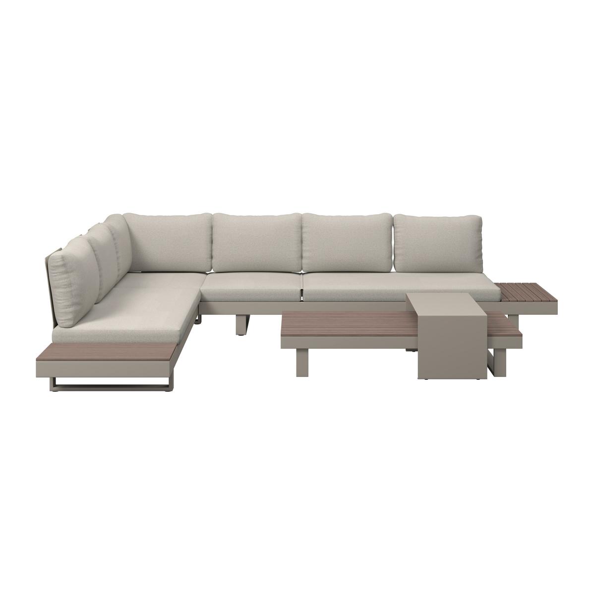 Loungegarnitur Austin - Beige/Braun, MODERN, Kunststoff/Textil (255/326cm) - Beldano