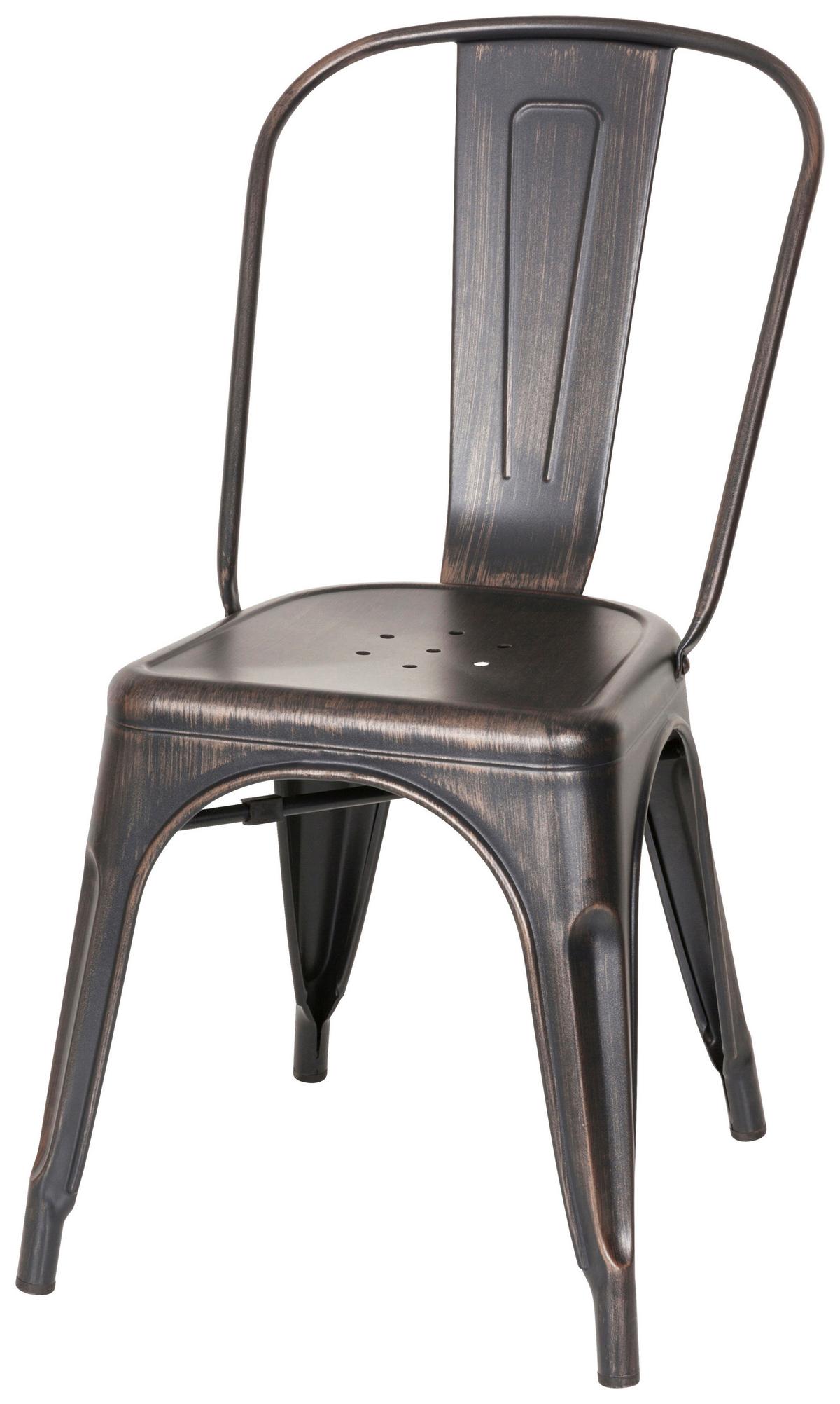 Stuhl Vantaggio Comfort Stapelbar Schwarz/Goldfarben - Goldfarben/Schwarz, Basics, Metall (44/84/54cm) - MID.YOU