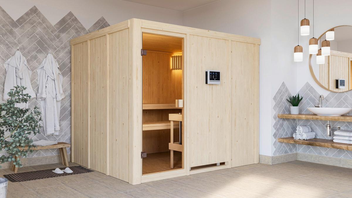 Sauna Bron Front 231/198/196 Cm - Fichtefarben, Basics, Holz (231/198/196cm)