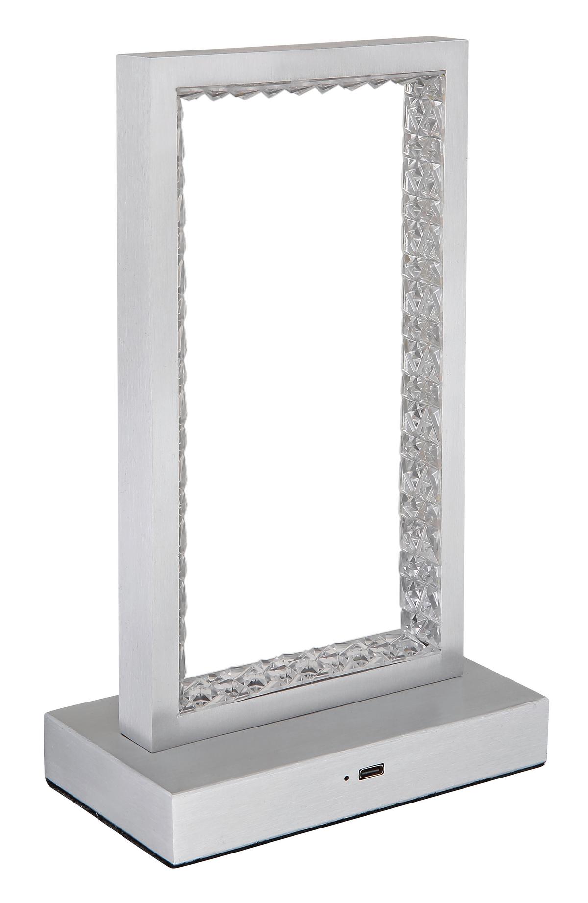 Akku-tischleuchte 24008a - Klar, Design, Kunststoff/Metall (14/7,5/23cm) - Globo