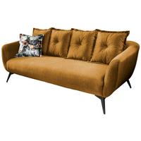 3-sitzer-sofa Baggio Mit Kissen Gelb - Gelb/Multicolor, MODERN, Holz/Textil (236/94/103cm) - Livetastic