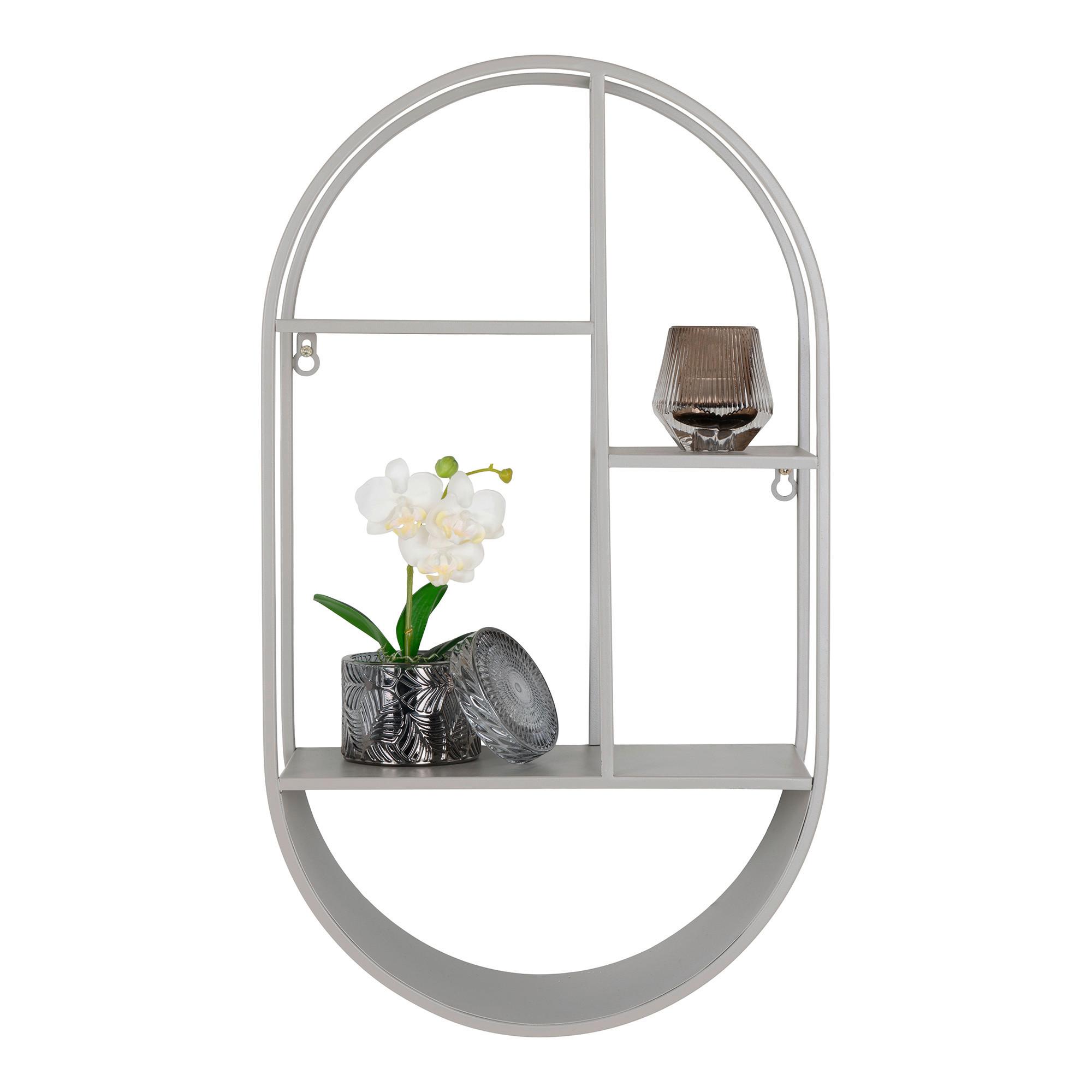 Wandregal Feira Grau B: 35 cm - Grau, Design, Metall (35/60/15cm)