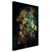 Leinwandbild Goldfarben Dunkelgrün B: 40 cm - Dunkelgrün/Goldfarben, Basics, Holzwerkstoff/Textil (40/60/1.2cm) - artgeist