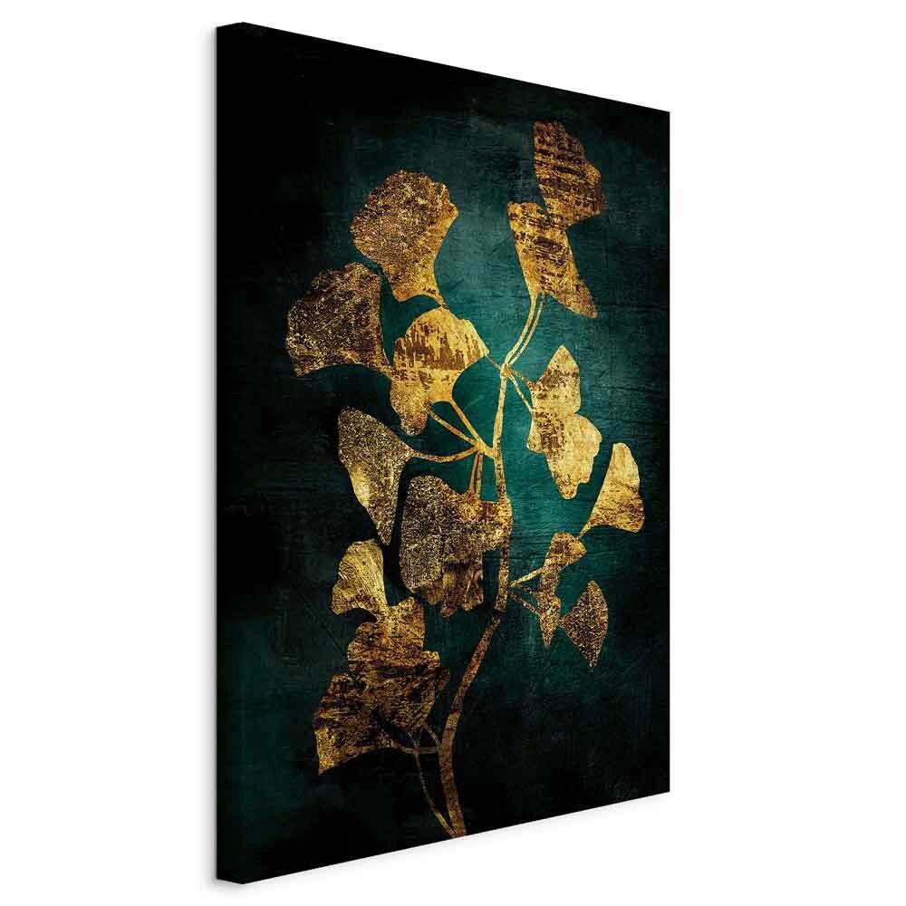Leinwandbild Goldfarben Dunkelgrün B: 40 cm
