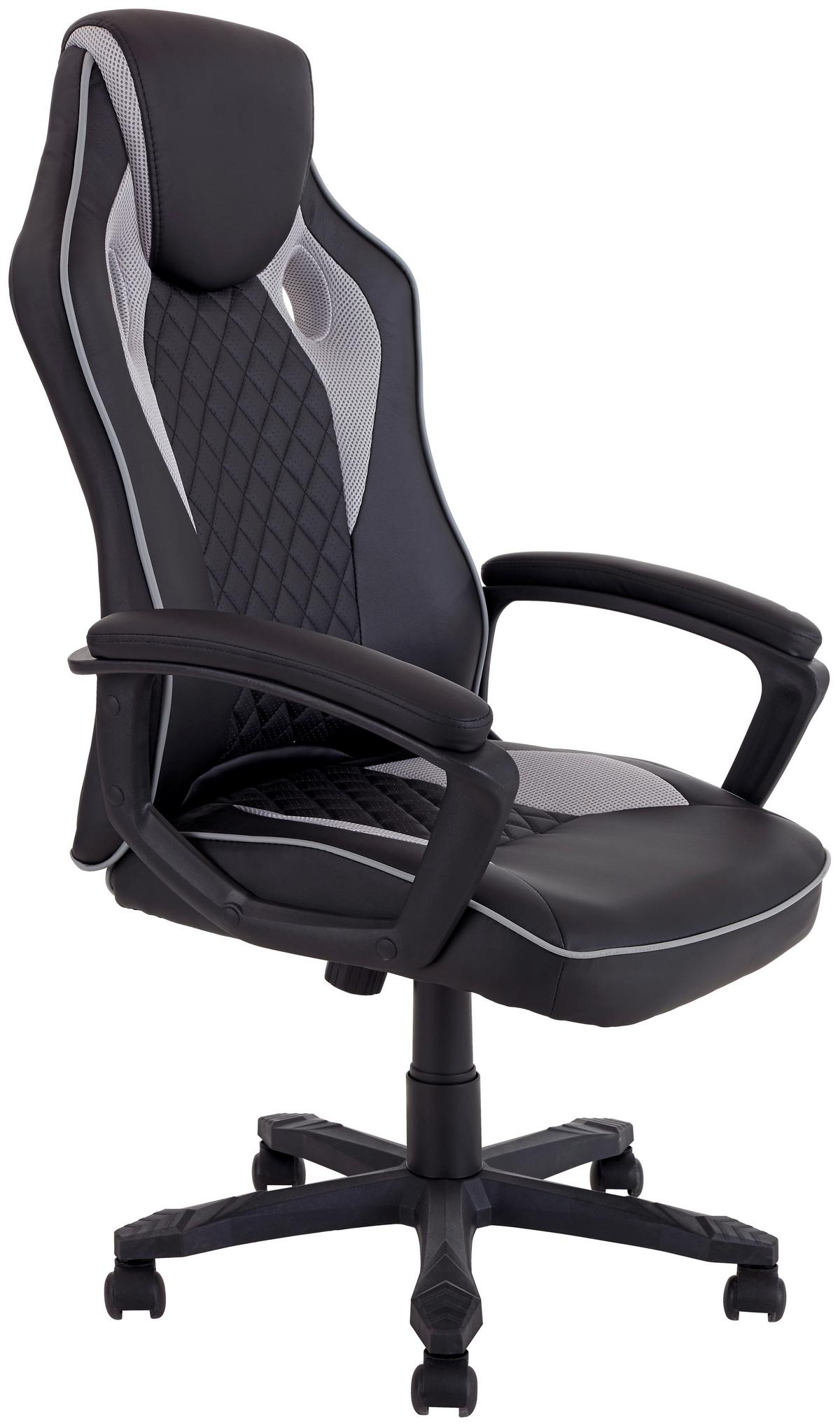 Kancelárske kreslo MARCO - čierna/sivá, Modern, kov/textil (65,5/110-120/69cm)