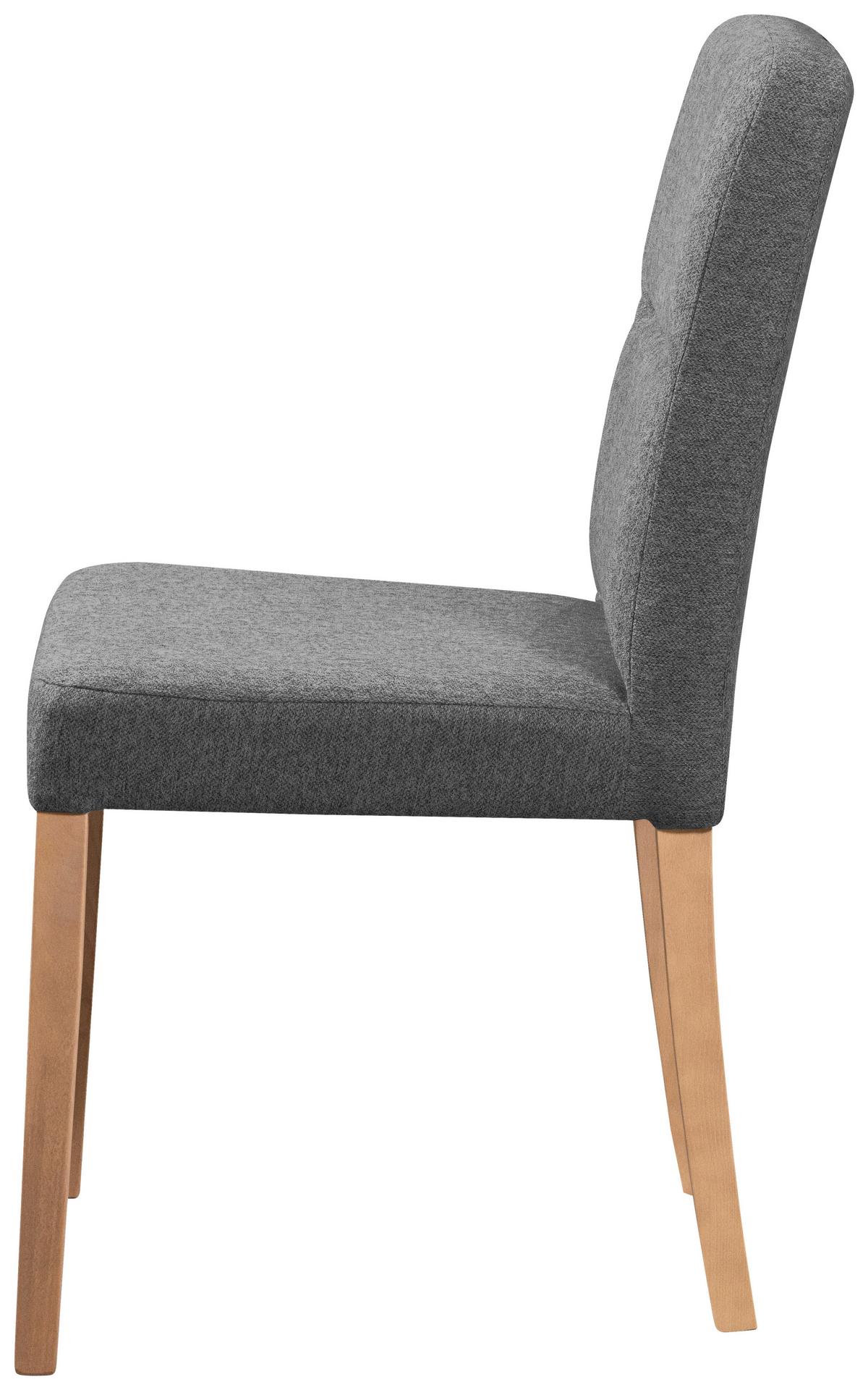 Stuhl Emma II - Eichefarben/Grau, KONVENTIONELL, Holz/Textil (43/91/58cm)