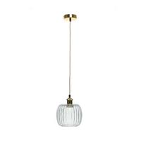 Hängeleuchte Claudia H: 24 cm 1-Flammig - Klar/Goldfarben, Trend, Glas (18/24/18cm) - Kayoom