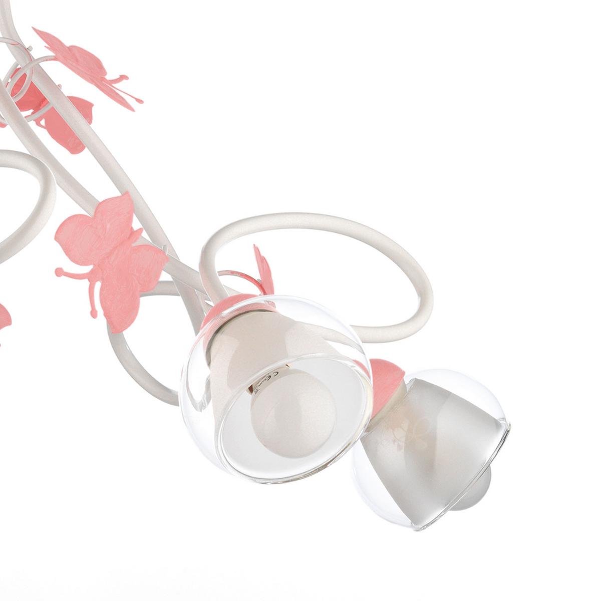 Kinderhängeleuchte 4924/5 - Pink/Weiß, Basics, Glas/Metall (70/80cm)