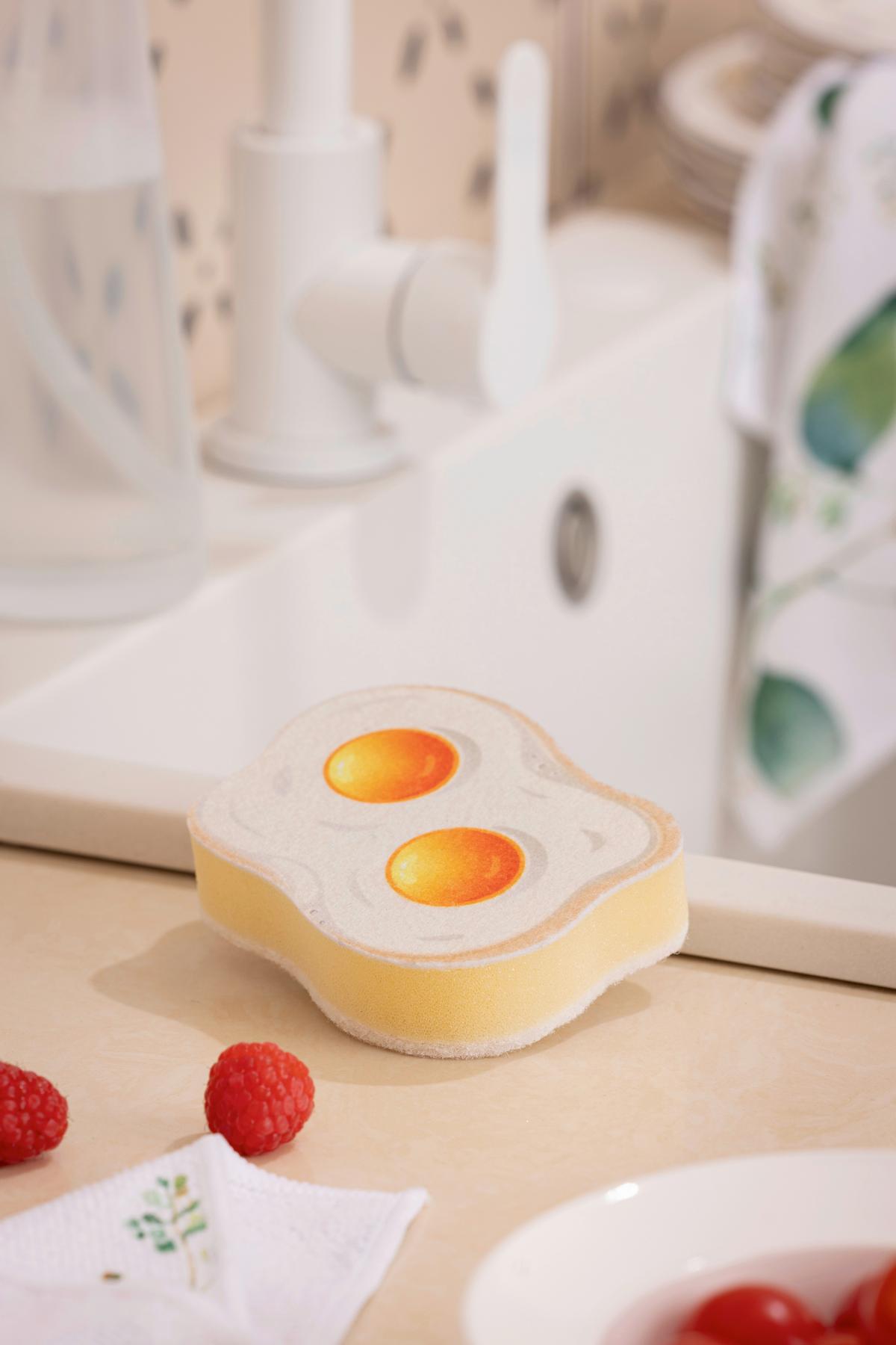 Schwamm Viktor - Gelb/Braun, KONVENTIONELL, Kunststoff - Ondega