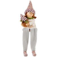 Dekofigur Kind H: 17 cm Kunststoff / Synthetikfaser - Beige/Lila, MODERN, Kunststoff/Textil (5/5/17cm) - Luca Bessoni