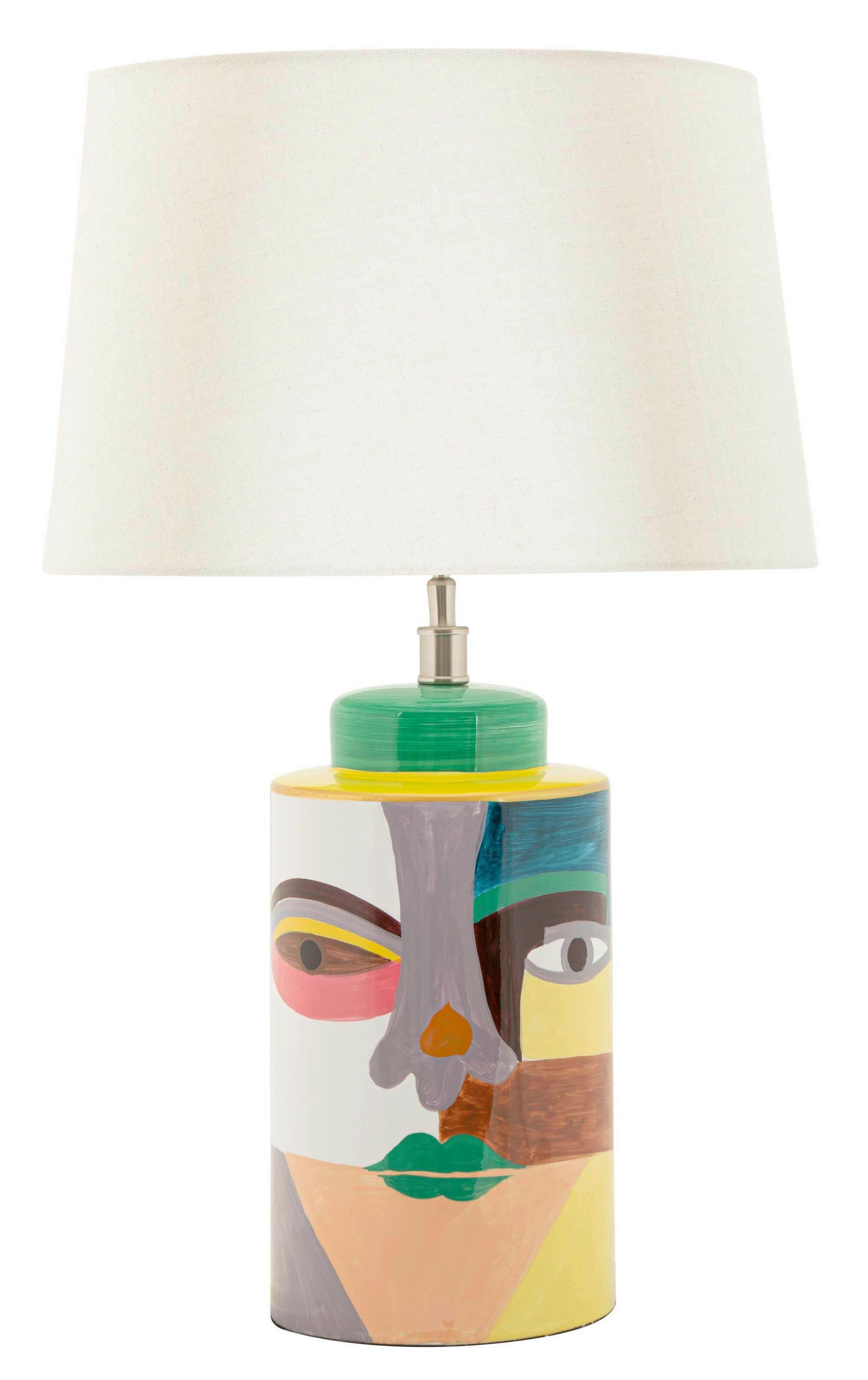 Tischleuchte Piccassy Color Multicolor B: 40 cm - Multicolor, Basics, Keramik/Textil (40/65/40cm)
