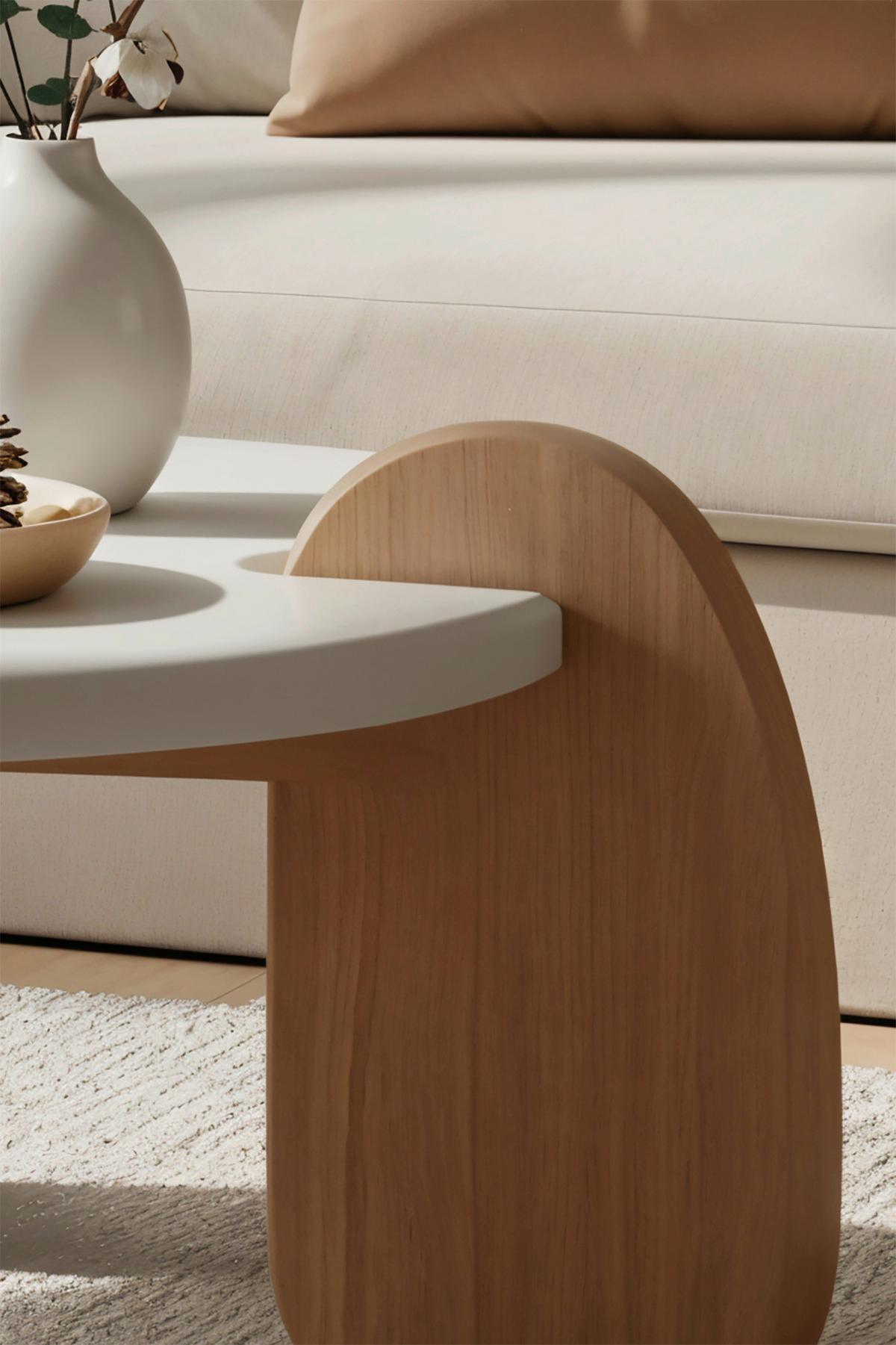 Couchtisch Naturfarben/Weiß B: 80 cm - Naturfarben/Weiß, Design, Holz/Holzwerkstoff (80/80/45cm) - MID.YOU